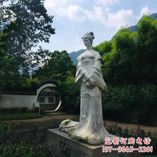 鹤壁园林历史名人塑像王昭君汉白玉雕塑