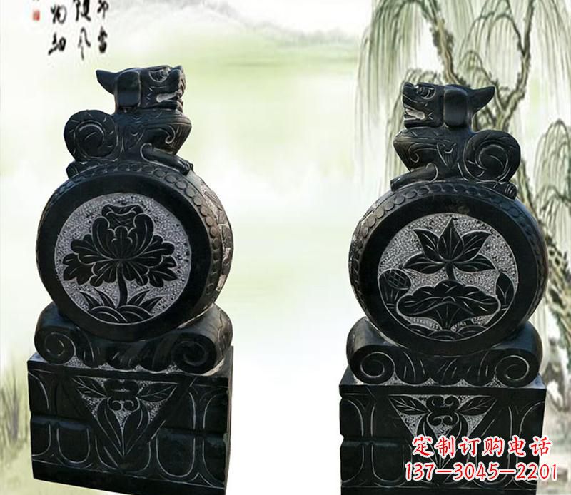 鹤壁园林貔貅门墩石雕