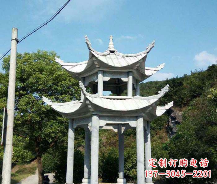 鹤壁园林双层凉亭石雕
