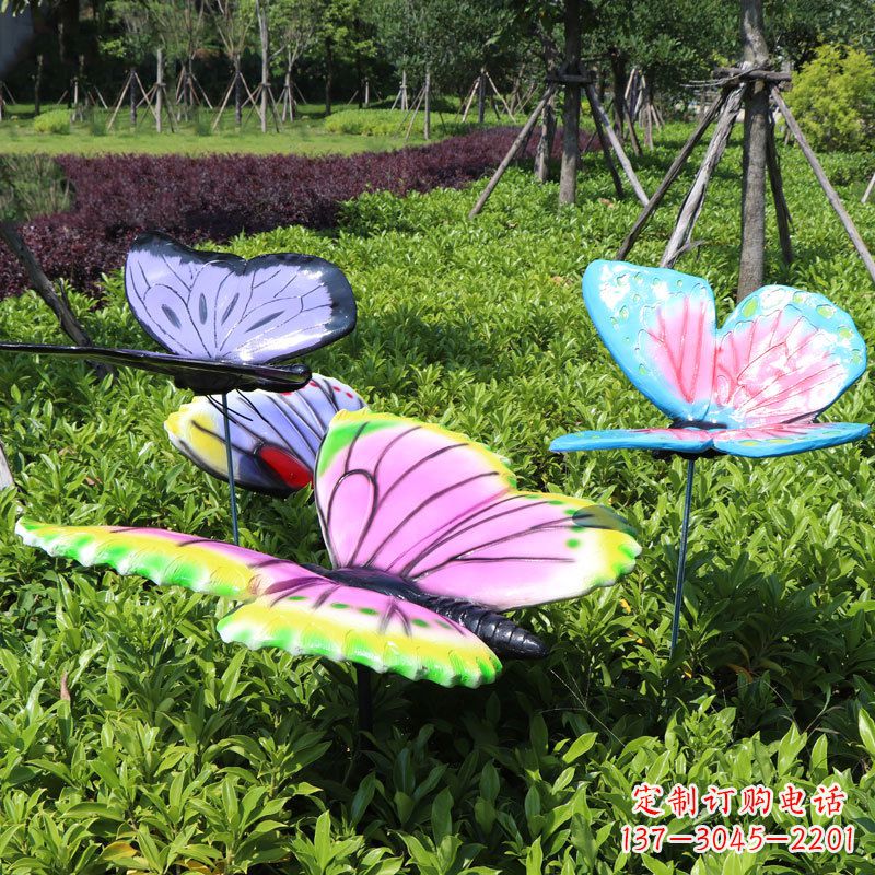 鹤壁展翅的蝴蝶,公园草丛仿真动物装饰雕塑