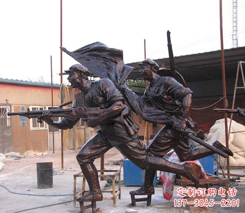 鹤壁战士人物铜雕
