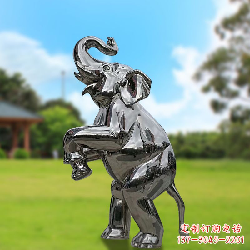 鹤壁站立的不锈钢小象雕塑