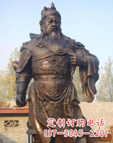 鹤壁站立的关公铜像