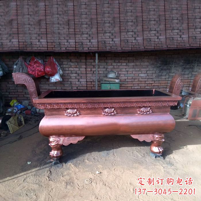 鹤壁长方形铜香炉