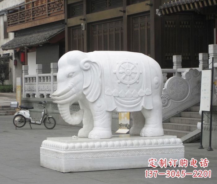 鹤壁招财动物汉白玉大象石雕