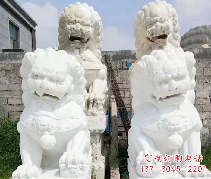 鹤壁招财动物汉白玉狮子石雕
