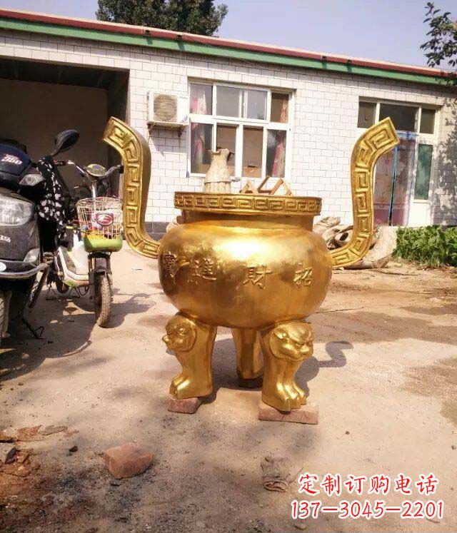 鹤壁招财进宝香炉寺庙铜雕