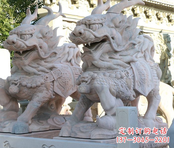 鹤壁招财瑞兽麒麟石雕 (2)