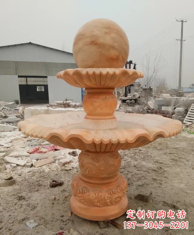 鹤壁招财双层风水球石雕