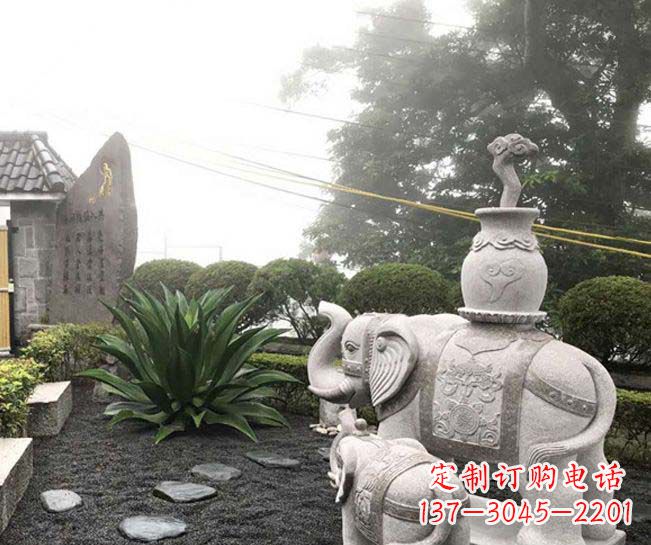 鹤壁招财驮宝大象石雕