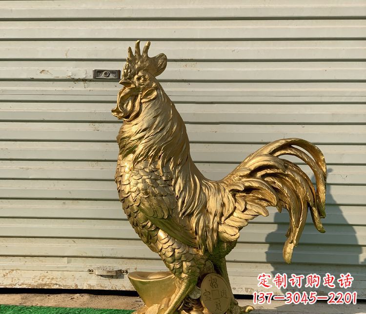鹤壁招财元宝公鸡铜雕