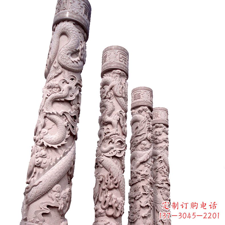 鹤壁中国传统龙柱石雕