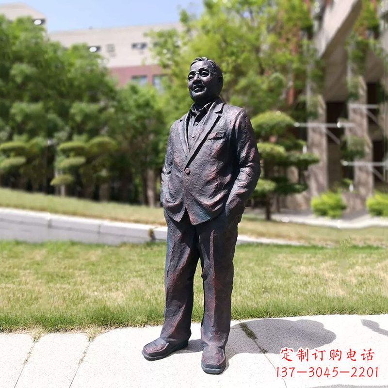 鹤壁中国当代著名数学家铸铜华罗庚雕塑