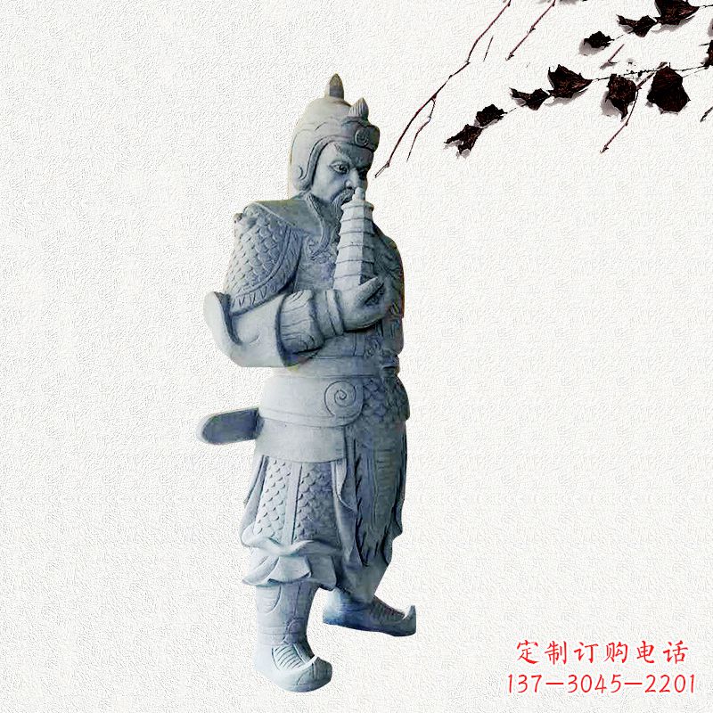 鹤壁中国古代神话中的托塔天王石雕塑