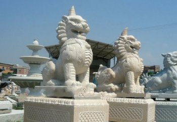 鹤壁獬豸 石雕 独角兽-法院大门神兽雕塑