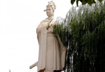鹤壁虞姬砂岩石雕-景区园林古代人物著名美女雕像