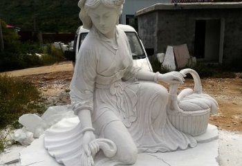 鹤壁中国古代四大美女之西施汉白玉石雕塑