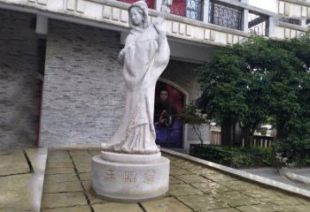 鹤壁中国历史名人古代美女王昭君弹琵琶石雕像