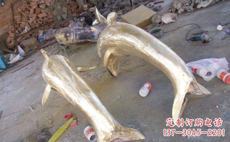 鹤壁铸铜海豚公园动物铜雕