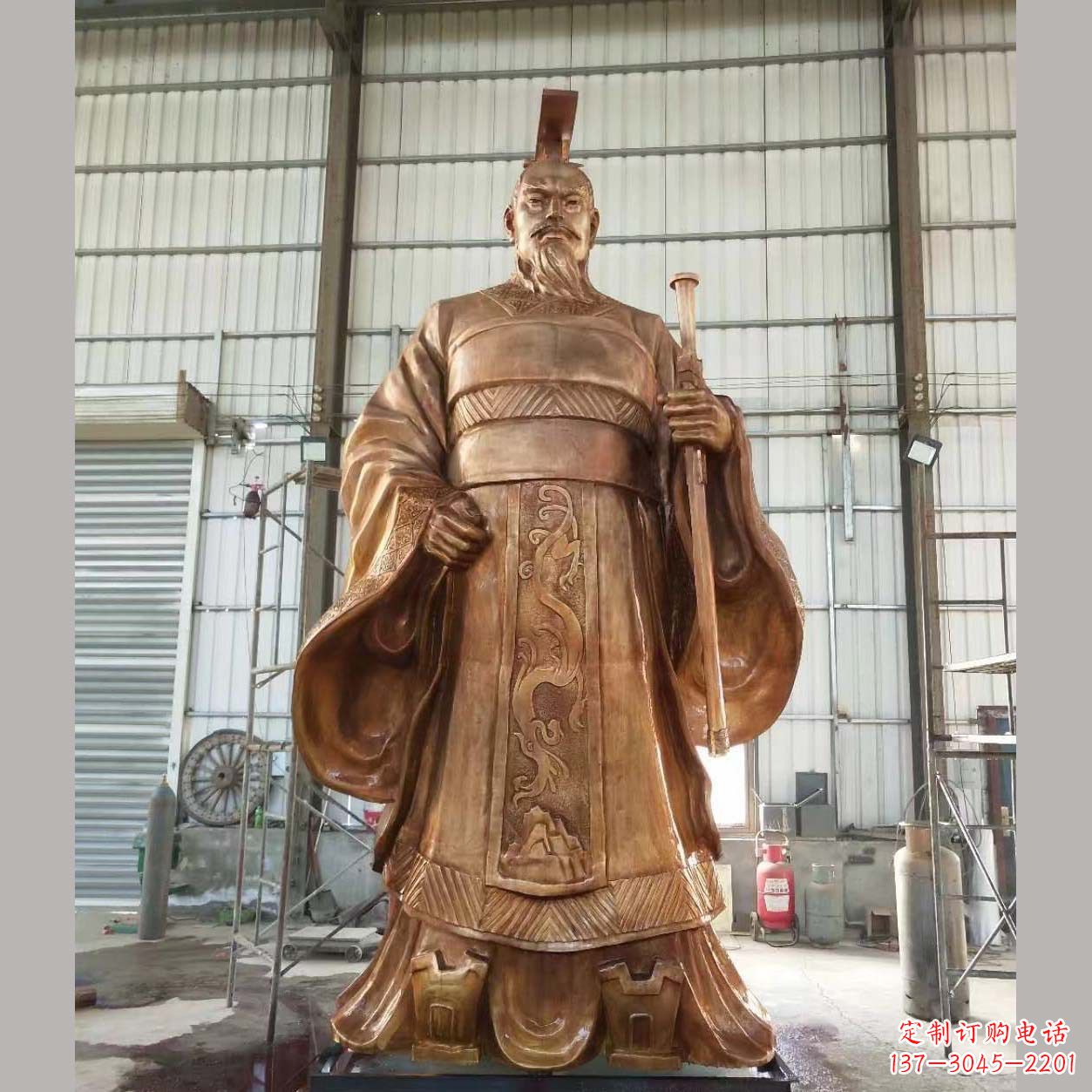 鹤壁铸铜汉武帝雕塑