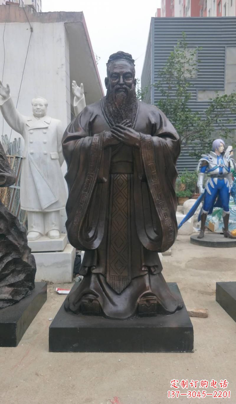 鹤壁铸铜孔子雕塑