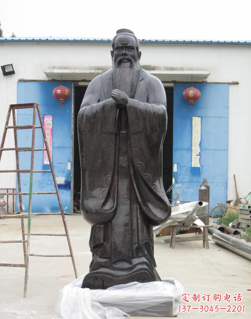 鹤壁铸铜孔子摆件