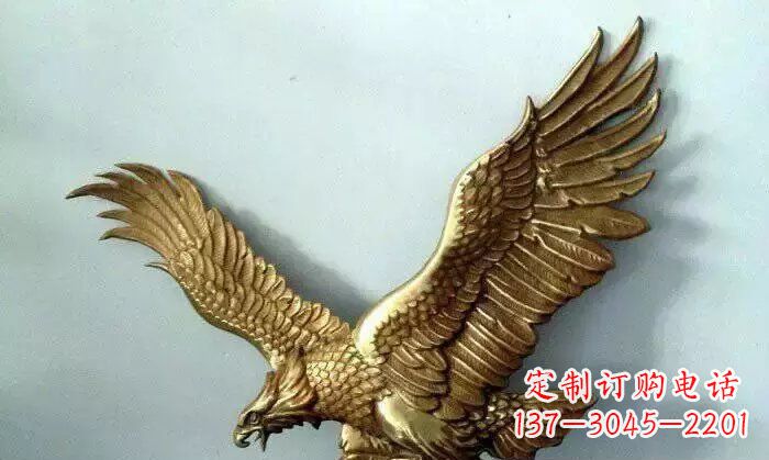 鹤壁铸铜老鹰企业动物铜雕 (2)