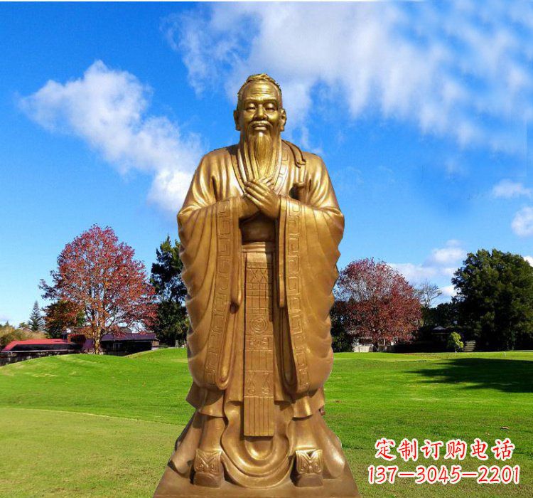 鹤壁铸铜立式孔子雕塑