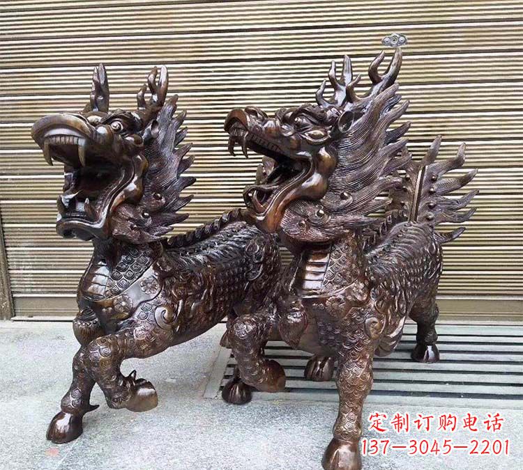 鹤壁铸铜立式麒麟