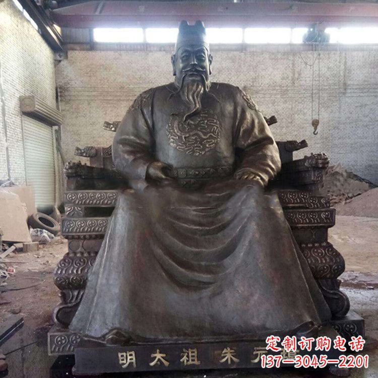 鹤壁铸铜明太祖雕塑