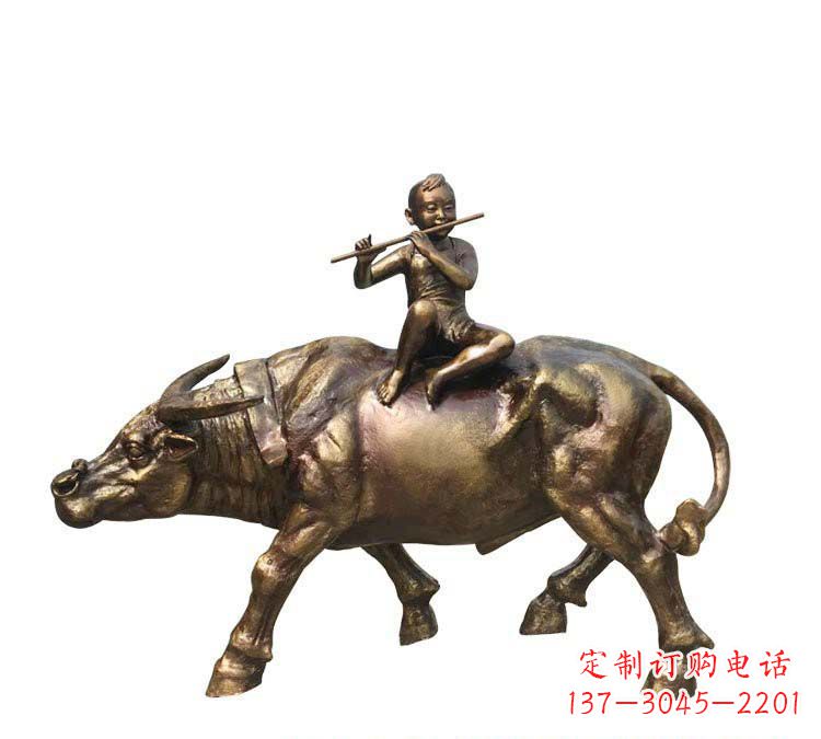 鹤壁铸铜牧童牛雕塑