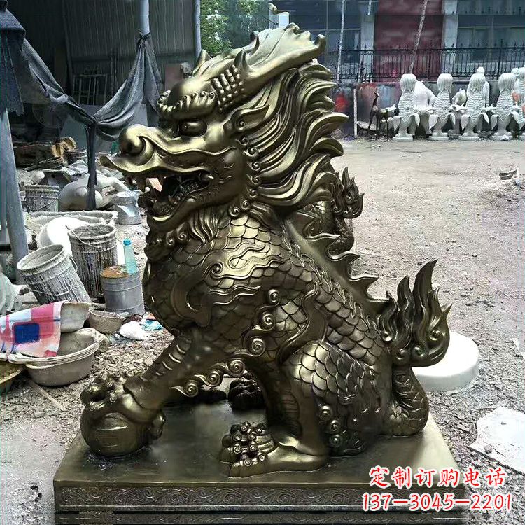鹤壁铸铜麒麟雕塑
