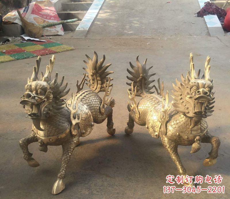鹤壁铸铜麒麟雕塑 (2)