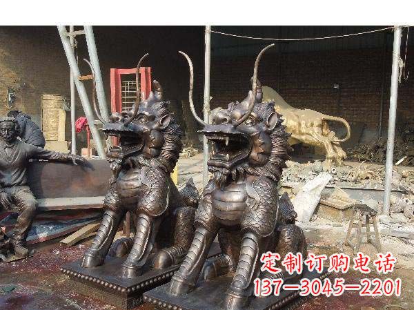 鹤壁铸铜麒麟雕塑2221