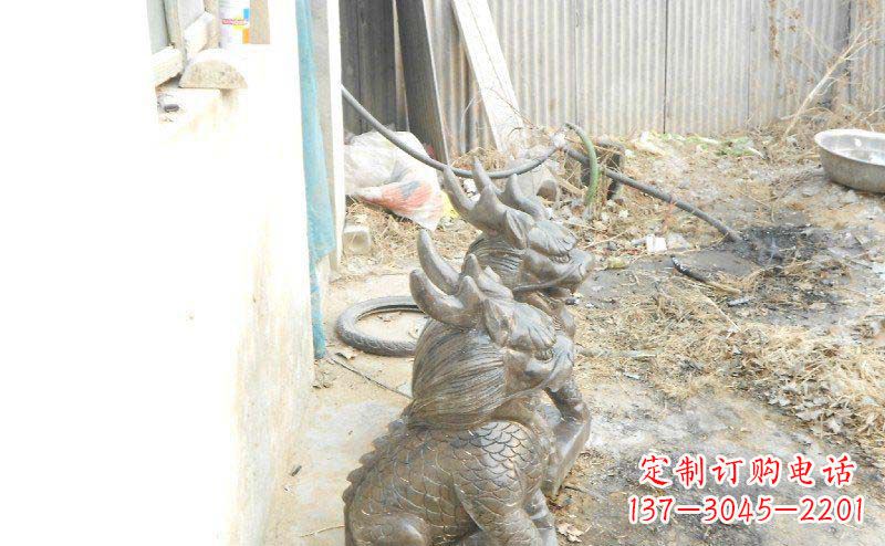 鹤壁铸铜麒麟古代神兽铜雕