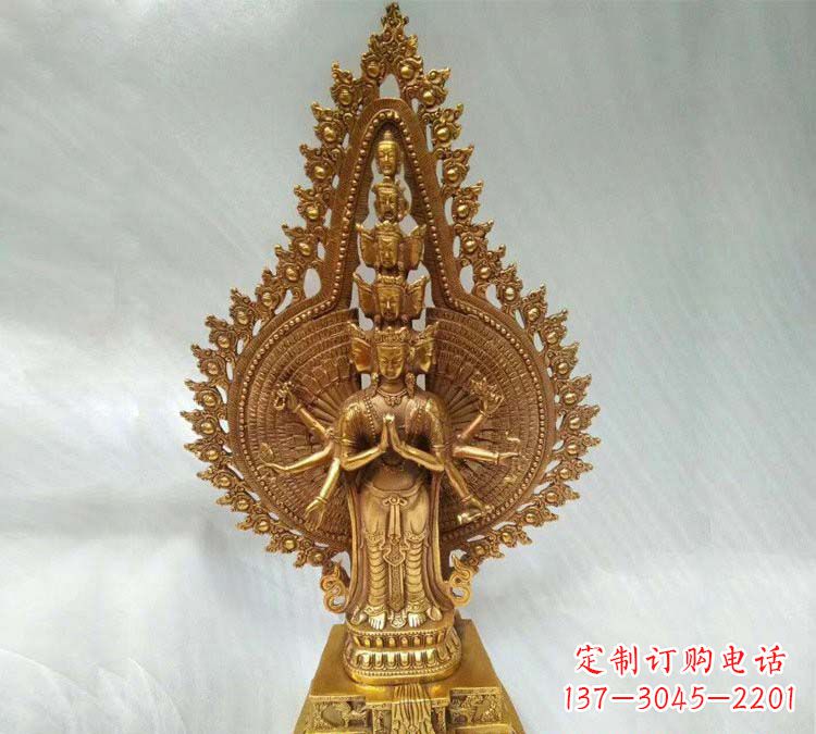鹤壁铸铜千手观音寺庙佛像
