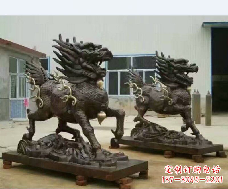 鹤壁铸铜企业麒麟雕塑