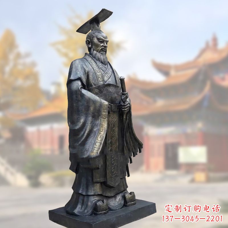鹤壁铸铜秦始皇铜雕塑像