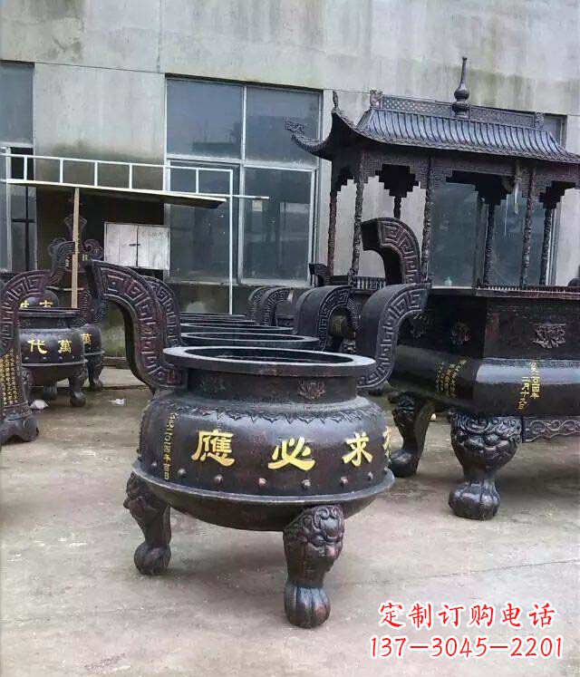 鹤壁铸铜寺庙香炉铜雕
