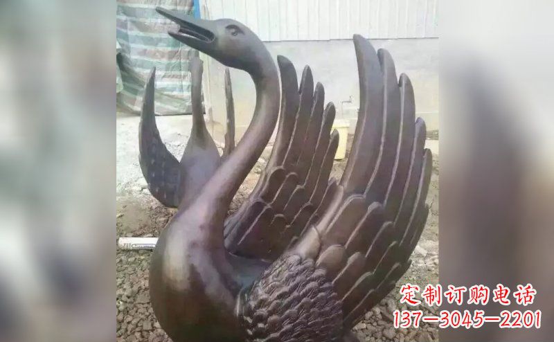 鹤壁铸铜天鹅铜雕