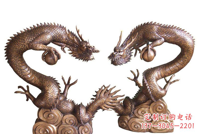 鹤壁紫铜铸双龙戏珠
