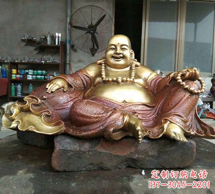 鹤壁宗教供奉坐式弥勒佛铜雕