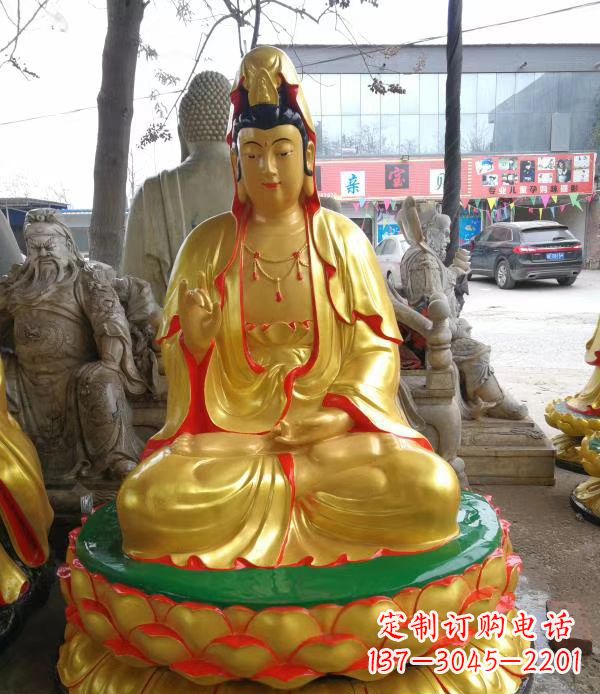 鹤壁宗教庙宇玻璃钢观音菩萨雕像
