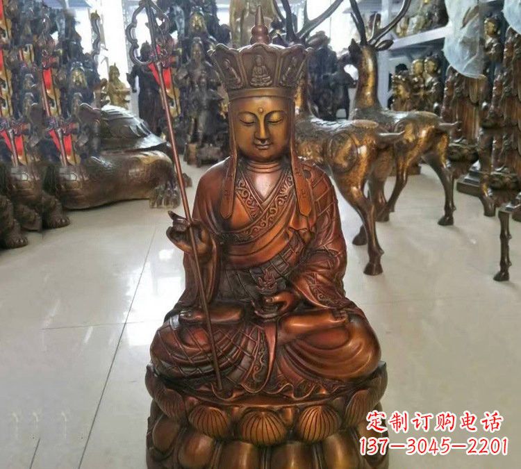 鹤壁坐式地藏菩萨铜雕